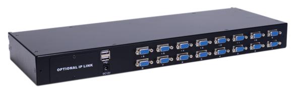 AS-9116ULS (Single Rail, VGA Series 19” LCD KVM Switch 16 Ports )