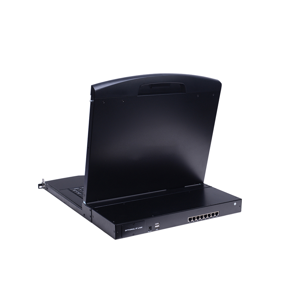 AS-9108TLS (Single Rail, Cat5 Series 19” LCD KVM Switch )