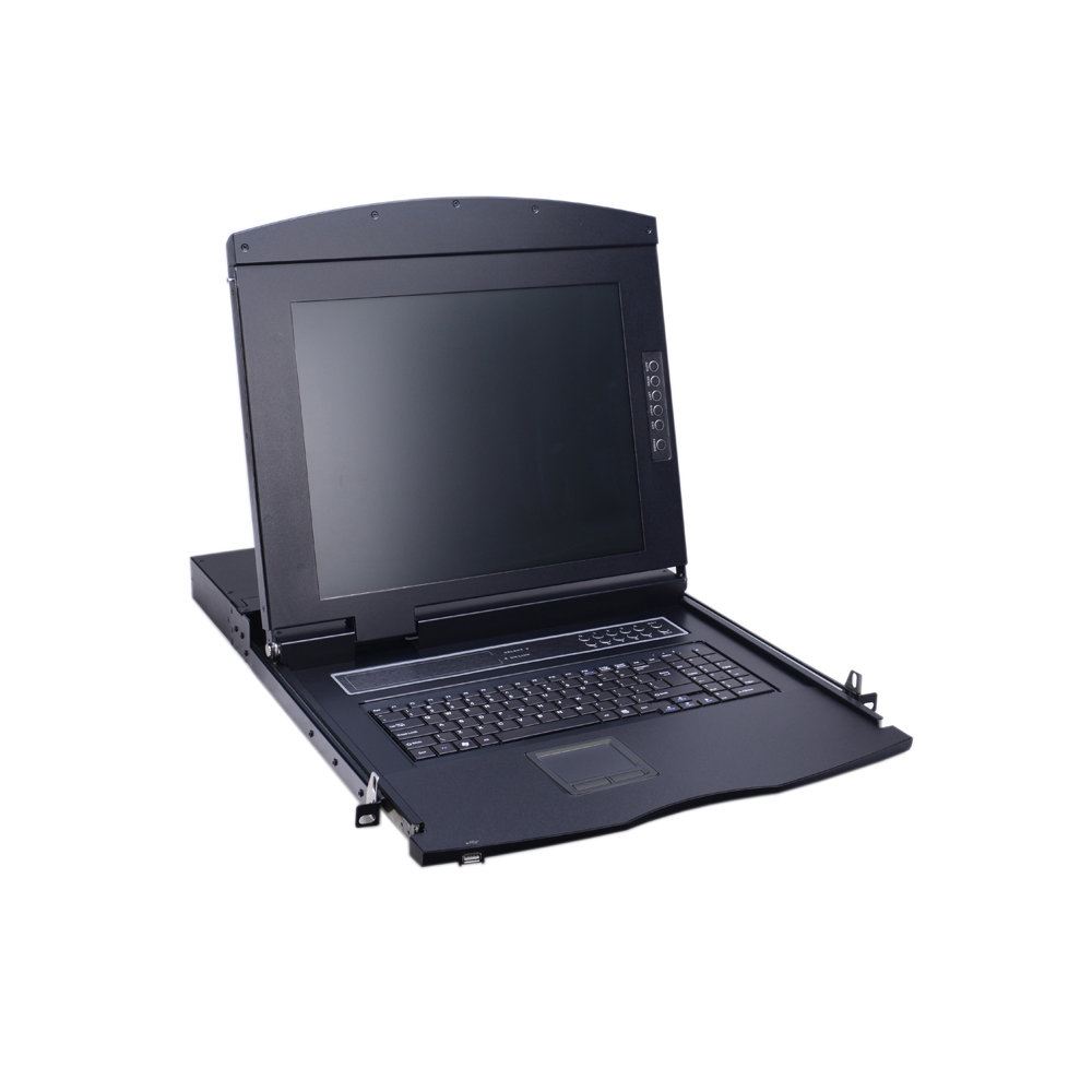 AS-7108TLS (Single Rail, Cat5 Series 17” LCD KVM Switch)